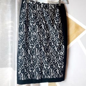 Black and white lace skirt.